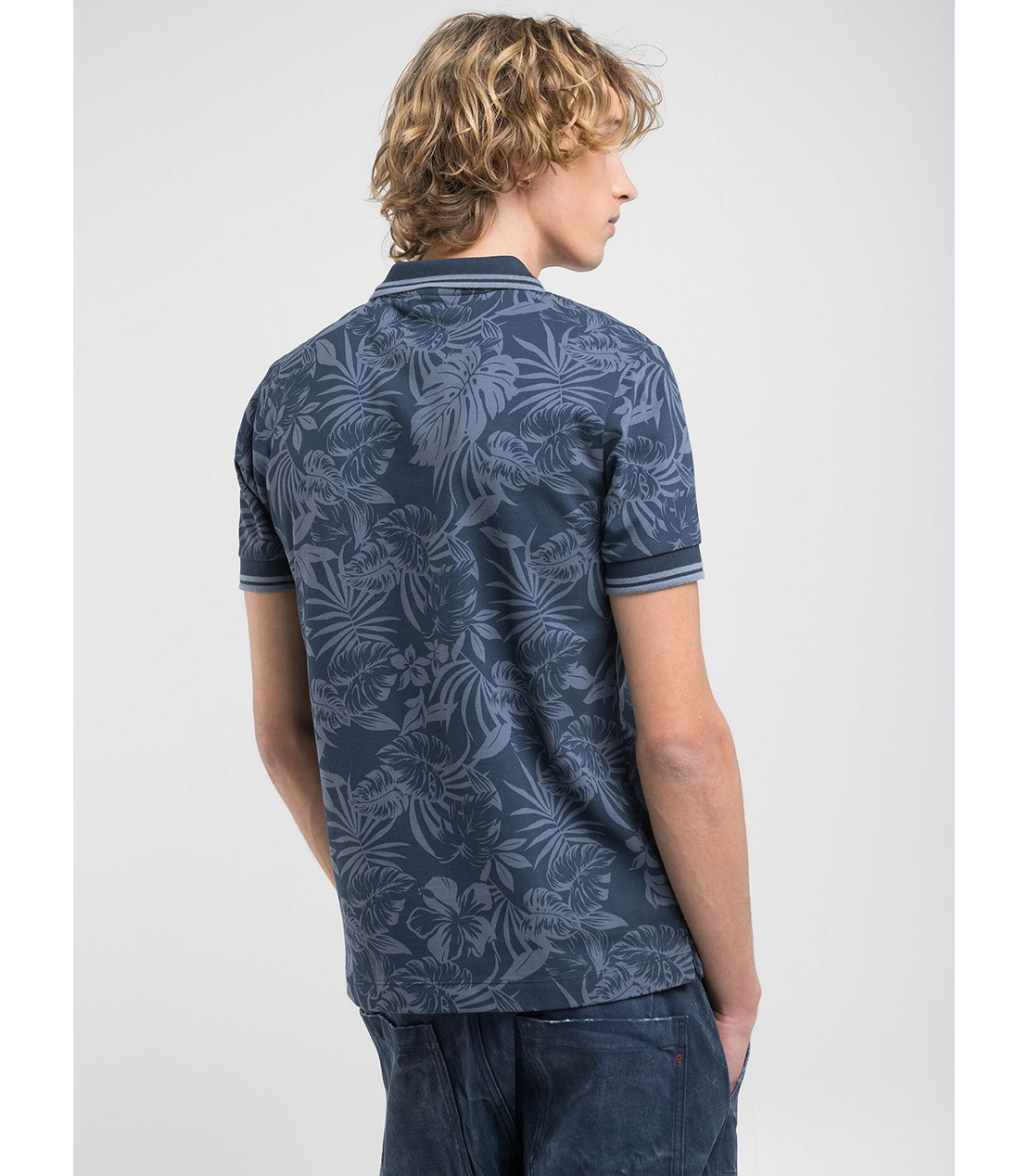 ボタニカルプリントコットンピケ ポロシャツ 詳細画像 ネイビー 4